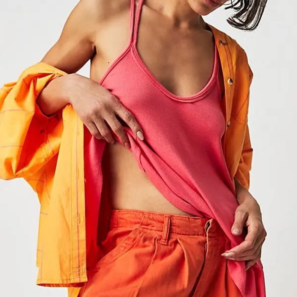 EUC Free People Vibrant Pink Tank Top
